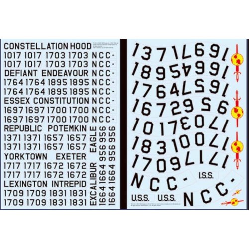 Round2 MKA010/12 1/350 Star Trek USS Enterprise Registry Decals Plastic Model Railway Accessory, Hobby, Model Building, Multicoloured