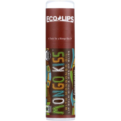 Mongo Kiss Display Center - Lip Balm - Organic - Eco Lips - Pomegranate - .25 oz - case of 15