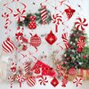 JIUDUOYUAN 52 Pcs Candy Cane Christmas Party Decorations Christmas Candy Hanging Ceiling Swirls Streamers for Christmas Home Candyland Winter Holiday Party Decor Supplies