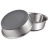 PEGGY11 Stainless Steel Metal Cat Bowls, Nonslip Rubber Bottom, Dishwasher Safe, Easy to Clean - 2 Pack, Each Holds 2 US Cup