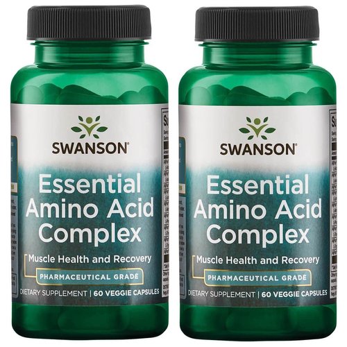 Swanson Ajipure 9 Essential Amino Acid Formula Pharmaceutical Grade 60 Veg Capsules (2 Pack)