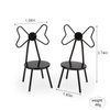 Miniature Chairs Set of 2Pcs Dollhouse Furniture Bistro Chair (Pack of 2) Butterfly Backrest Designed Miniature Soldier Metal Chair Model Accessories Iron Dinning Chair Decoration (Black)