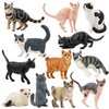 EYSCOTA 12PCS Cat Figurines, Plastic Cat Figures Realistic Kitten Toys, Cat Cake Toppers Christmas Birthday Gift for Kids & Children