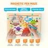 Montessori STEM Dinosaur Magnetic Wooden Puzzle Maze – Educational Learning Toy for Kids, Fine Motor Skills Development, Hand-Eye Coordination, Problem Solving, Ages 3+