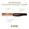 Kent 20T Handmade Folding Pocket Comb for Men, Fine Tooth Hair Comb Straightener for Everyday Grooming Styling Hair, Beard or Mustache, Use Dry or with Balms, Saw Cut Hand Polished, Made in England