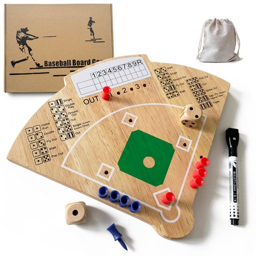 Baseball Board Game, Oak Made Leisure Game for Sport Battle Table Game for Family Party Holiday Coffee Travel Time Gameboard