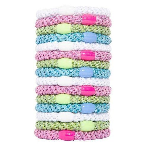 L. Erickson Grab & Go Pony Tube - Dazzle - 15 Pack Ponytail Holder Hair Ties