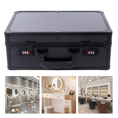 Professional Barber Suitcase with Code Lock, Hairdresser's Tool Box Barber Supplies 15.74 * 12.2 * 6.3in