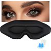 Eye Mask for Lash Extensions, Sleep Mask for Side Sleeper, Eyelash Sleeping Mask for Extensions,100% Block Out Light Sleeping Eye Mask for Women Men ,3D Sleeping Mask Adjustable Strap Ear Plugs
