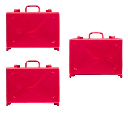 Set of 3 Red Briefcases for Wrestling Action Figures