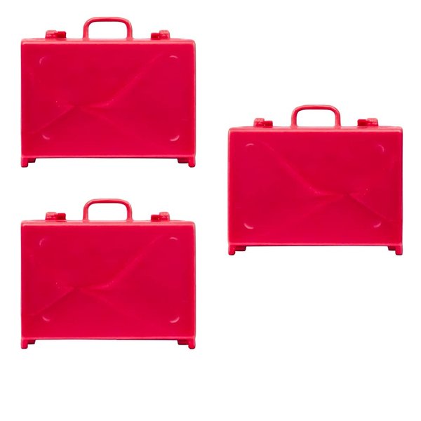 Set of 3 Red Briefcases for Wrestling Action Figures