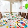 DECORLIFE Birthday Plates and Napkins Party Supplies Serves 24, Birthday Party Supplies for Kids Adults Girls Boys, Rainbow Confetti Balloons Party, Total 96PCS