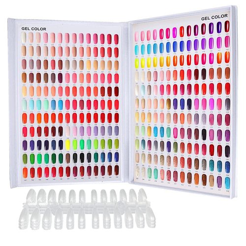 308 Nail Color Chart Display, UV Gel Polish Book Nail Painting Practice Design Board, Fake Tips N...