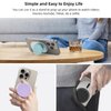 AUROX Magnetic Phone Grip Holder for Magsafe Phone Grip, Expandable Collapsible Phone Grip Stand Holder with Kickstand for Magsafe Stand Compatible for iPhone 16 15 14 13 12 Series, Transparent Purple