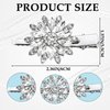 Xinjoduz 2 PCS Crystal Rhinestone Hair Clips, Sparkle Flower Design Alligator Hair Barrettes Non-Slip Floral Duckbill Hairpins Bling Fancy Hair Clips for Women Girls Hair Jewelry Accessories(Silver)