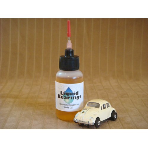 Liquid Bearings, 100%-Synthetic Oil for All Slot car Racing Sets, Makes Cars Run Faster, Smoother!!