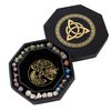 DND Dice Tray - Premium 8 Inch Dice Tray Dungeons and Dragons - Exquisitely Detailed Gold World Tree & Triquetra Design - Perfect RPG Dice Rolling Tray with D&D Dice Box Storage to Protect Dice