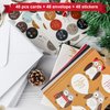 HERZOME 48 Pack Christmas Winter Holiday Greeting Cards With Envelopes and Stickers, 8 Pattern Woodland Animals Holiday Xmas Cards