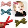 Spenlly 2Pcs Girls Velvet Bow Hair Clips 4 Inch Bow Hair Barrettes Hair Accessories for Baby Girls Kids (Black)