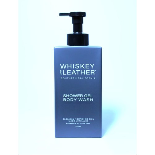 Whiskey and Leather, 2 in 1 Body Wash & Shower Gel, OCEAN and SEA SALT Scent - 32oz Pump