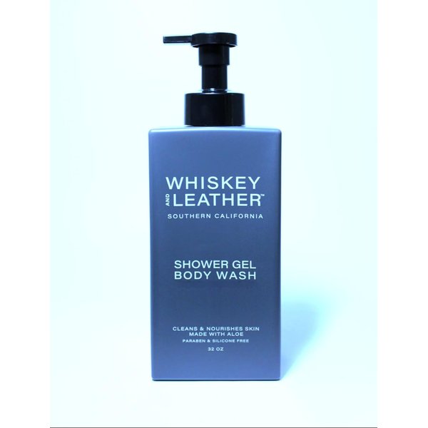 Whiskey and Leather, 2 in 1 Body Wash & Shower Gel, OCEAN and SEA SALT Scent - 32oz Pump