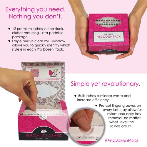 Elegant Lashes Trio Flare - MEDIUM Brown Individual Lashes (Single Pack - 1 Tray)