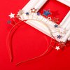 PHALIN American Flag Headband 4th of July Star Hairband for Women Independence Day Patriotic Headpiece Costume Hair Accessory Party Favors (Rhinestone)