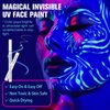 BOBISUKA Clear UV Neon Glow Eyeliner Pen, Invisible Ink White Eye Liner Pen, Waterproof Smudge-proof Graphic Liners, Eye Makeup Kit for Rave Accessories Party