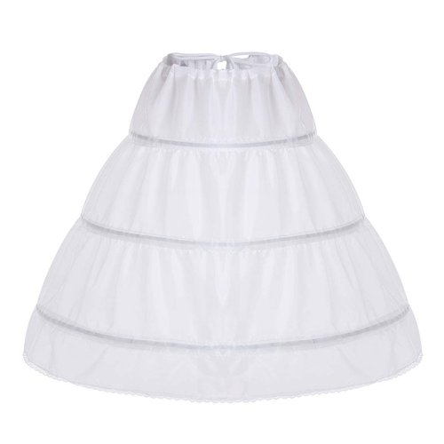 Papoopy Girls Petticoat Underskirt with 3 Hoops Full Slip Crinoline Skirk (4-5 Years)