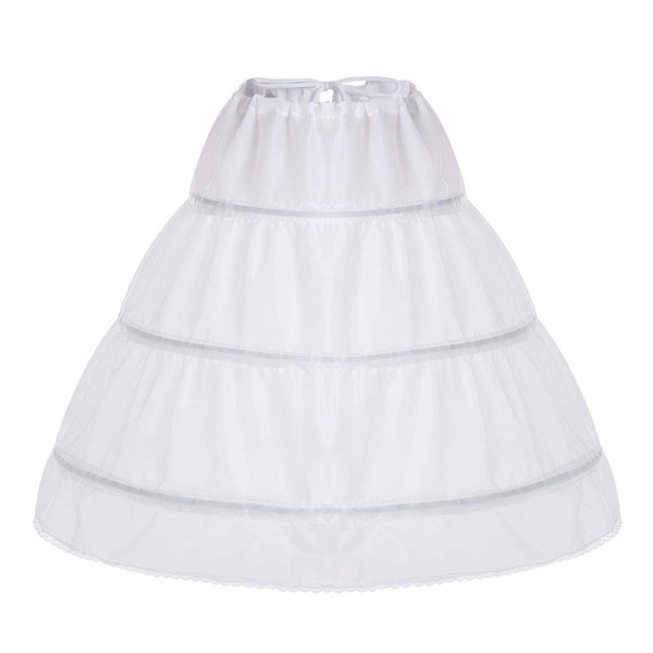 Papoopy Girls Petticoat Underskirt with 3 Hoops Full Slip Crinoline Skirk (4-5 Years)