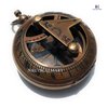 Antique Push Button Brass Sundial Compass Outdoor Navigation Directional Nautical Housewarming Gifts