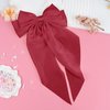 EIOAUY Big Bows Hair Clips for Women Long Tail Bow Hairpin Soft Silky Satin Hair Hairpin Metal Clips French Barrettes Cute Hair Clips Gifts for Women Girl (Red)
