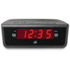 GPX C224B Dual Alarm Clock AM/FM Radio with Red LED Display (Black)