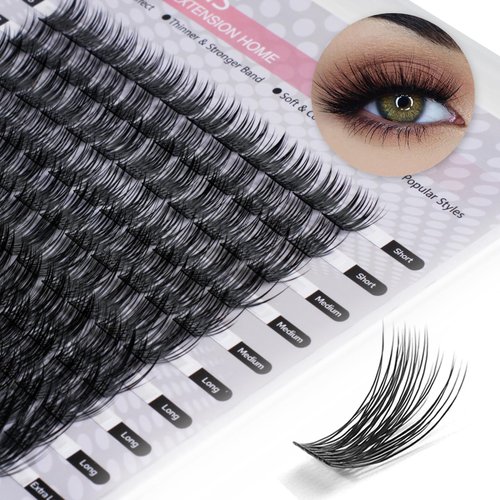 120 PCS Lash Clusters Individual Lashes Eyelash Clusters 3D Effect C Curl DIY Eyelash Extensions Reusable False Eyealshes Soft Home Eyelash Extension (120 PCS-Cross)