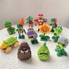 BASHERISE 1PCS Plant and Zombies Toys Action Figures Zombies PVZ Toys Set 1 2 Series Cherry Plant Plush Building Blocks Great Gift for Christmas, Birthday New