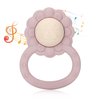 Socub Silicone Baby Shake Rattle Toy for Babies 3-6, 12, 18 Months Infants, Silicone Teething Toy with Rattle | Hand Baby Teether Toy for Babies, BPA Free(Dusty Lilac)