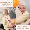 AHONEY 80th Birthday Queen Headbands for Women, 80 & Fabulous Birthday Sash and 80th Birthday Tiara Set, 80th Birthday Decorations Birthday Gifts for Women Party Favors (Rose Gold)