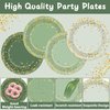 OBUSATT 100Pcs Sage Green Paper Plates Green and Gold Party Supplies Polka Dot Green Tableware Disposable 7 Inch Dinner Dessert Cake Plates for Bridal Baby Shower Wedding Birthday Party Decorations