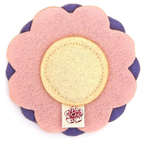 Cherry Valley Organics Catnip Toy, Organic Catnip, 100% Wool Felt, Grown & Made in The USA, Flower (Pink)