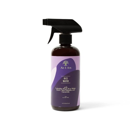 As I Am Rice Water - 16 ounce - with Forbidden Black Rice, Saw Palmetto, Biotin, Ceramide, Betaine, Copper Tripeptide & Inositol - Antioxidants - Clean Ingredients - No Protein Overload - Odor Free - Fragrance Free - Silicone Free - Gluten Free - Vegan & 