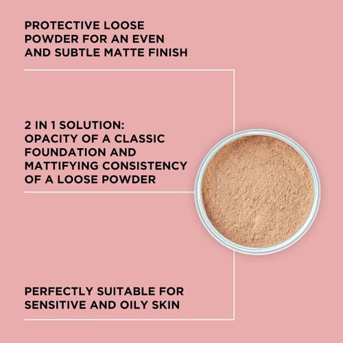 ARTDECO Mineral Powder Foundation - honey – loose setting powder for a smooth & matte finish - medium coverage - perfect for sensitive & oily skin - makeup with zinc & magnesium - vegan - 0.53 Oz