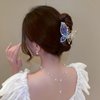 Butterfly Metal Hair Clips Gold Hair Claws Exquisite Butterfly Hair Jaw Clips with Rhinestones Glitters Design Strong Hold Hair Barrettes Hair Clips Elegant Hair Catch Clip for Thick Hair Thin Hair