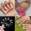 Duck Nail Tips 500PCS，SITELENABY Clear Duck Feet Flare Tips for Acrylic Nails,Wide French Half Cover Nail Tips for Nail Salons and DIY French ABS Nail Art Tips 10 Size (500pcs Duck nail tips)