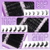 Fluffy Lash Clusters 80D+100D+200D Thick Volume Lash Extension 14-24mm Eyelash Clusters Fluffy Eyelash Extensions D Curl Individual Lashes Cluster DIY at Home by FOINEMYED