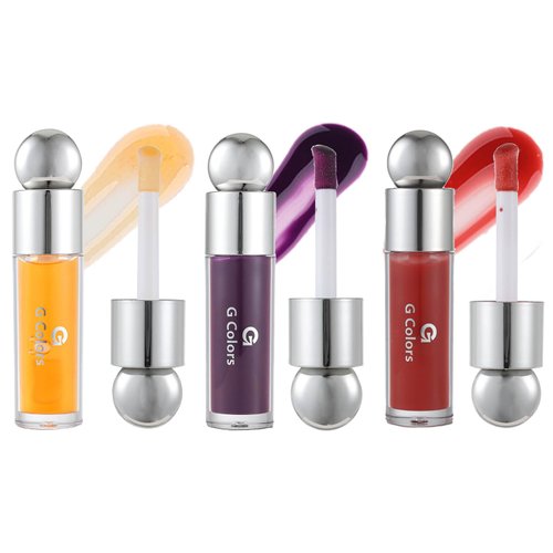 G G Colors 3 PCS Hydrating Lip Glow Oil Lip Stain, Moisturizing Nourishing Lip Gloss,High Shine, Smooth Finish Gloss Tinting And Non-Sticky Lip Oil For Dry Lips