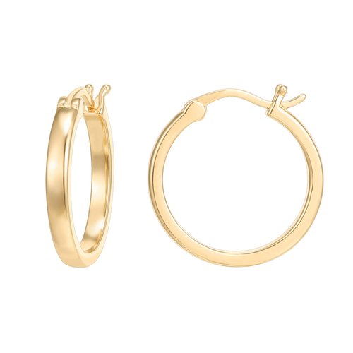 PAVOI 14K Yellow Gold Plated 925 Sterling Silver Post Lightweight Hoops | 20mm | Yellow Gold Hoop Earrings for Women