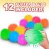ArtCreativity Puffer Balls - Pack of 12 - Spiky, Soft and Squeeze Stress Relief Balls for Kids and Adults - Calming Sensory Balls for Autistic Children, Birthday Party Favors for Boys and Girls