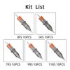 50pcs Mixed RS Tattoo Cartridge Needles, ATOMUS 10pcs of Each 3RS 5RS 7RS 9RS 11RS Round Shader Tattoo Needle