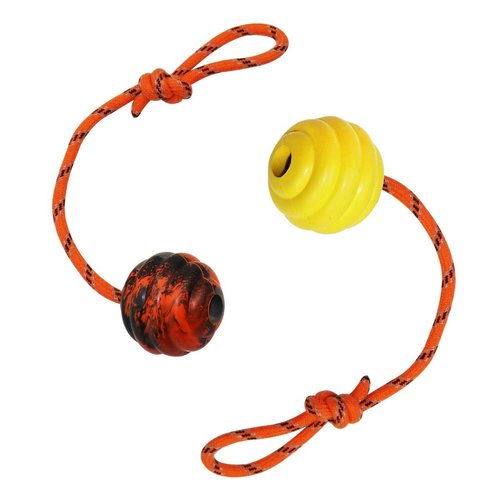 Nevperish K9 Training Ball with Rope Exercise and Reward Toy for Dogs Indestructible Dog Toy Ball with Handle for Training Pull Throw Toy tug Toy Dogs Fetch Toys Belgian Malinois Gifts