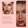 GHFCZOO Double-end 2-in-1 Matte & Shimmery Lip Gloss Set, 3 PCS/Set (Set A, 3pcs)